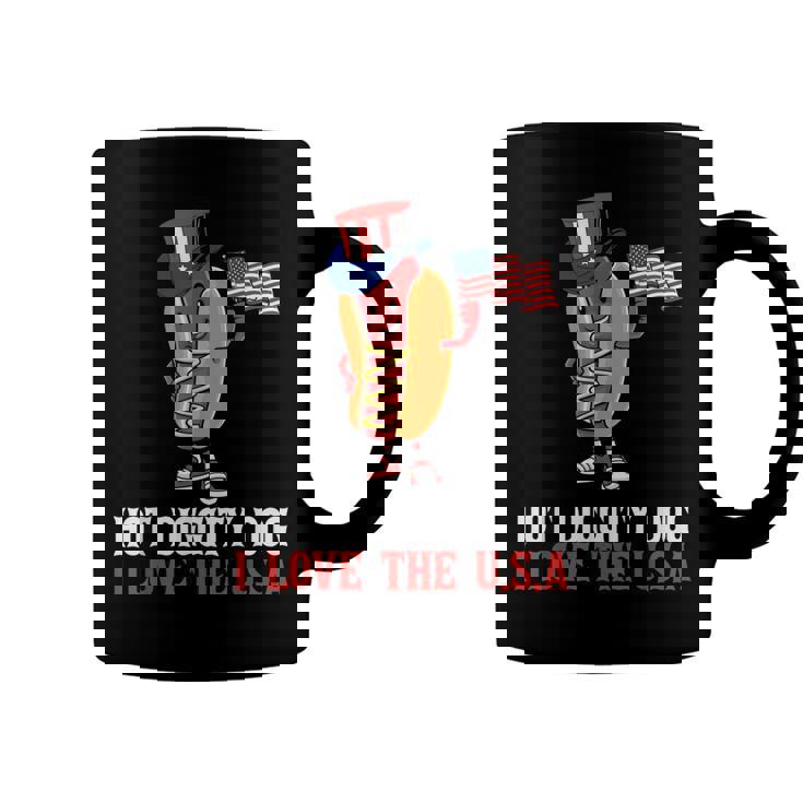 Hot Diggity Dog I Love The Usa - Happy 4Th Of July Hotdog  Coffee Mug