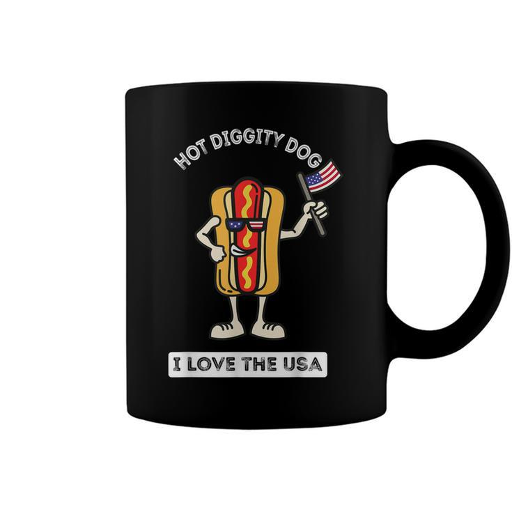 Hot Diggity Dog July 4Th Patriotic Bbq Picnic Cookout Funny  Coffee Mug