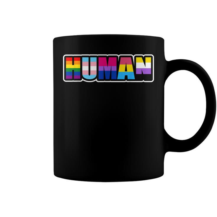 Human Lgbt Flag Gay Pride Month Transgender  Coffee Mug