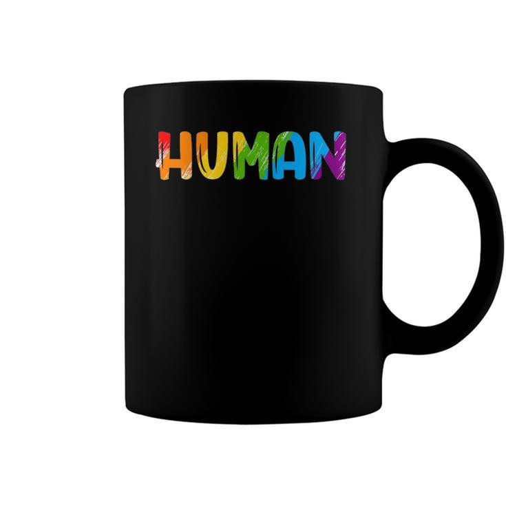 Human Lgbt Rainbow Flag Gay Pride Month Transgender Coffee Mug