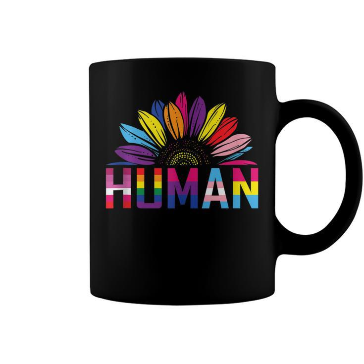 Human Lgbtq Month Pride Sunflower Coffee Mug