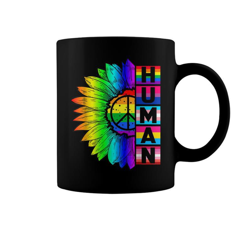 Human Sunflower Lgbt Flag Gay Pride Month Proud Lgbtq  V3 Coffee Mug