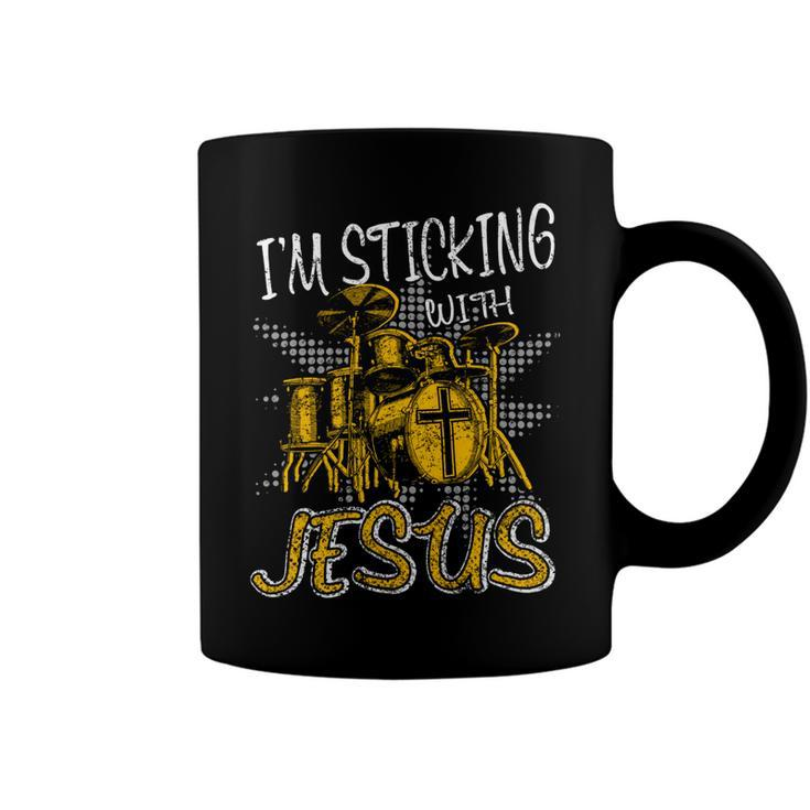 I Am Sticking With Jesus Drum Drumer Music Aa Coffee Mug