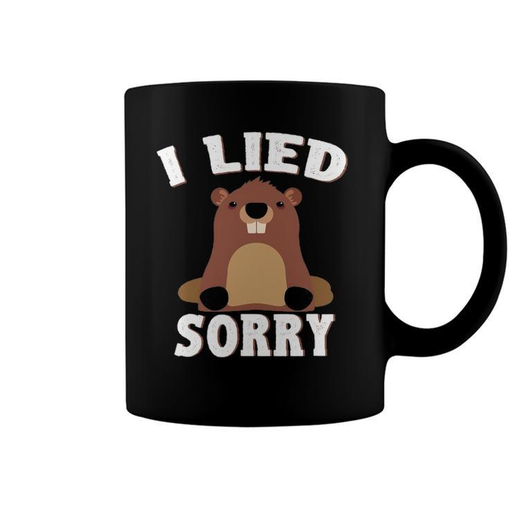 I Lied Sorry Funny Groundhog Day Brown Pig Gift Coffee Mug
