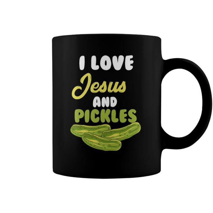 I Love Jesus & Pickles Religious Vegetarian Pickle Lover Coffee Mug