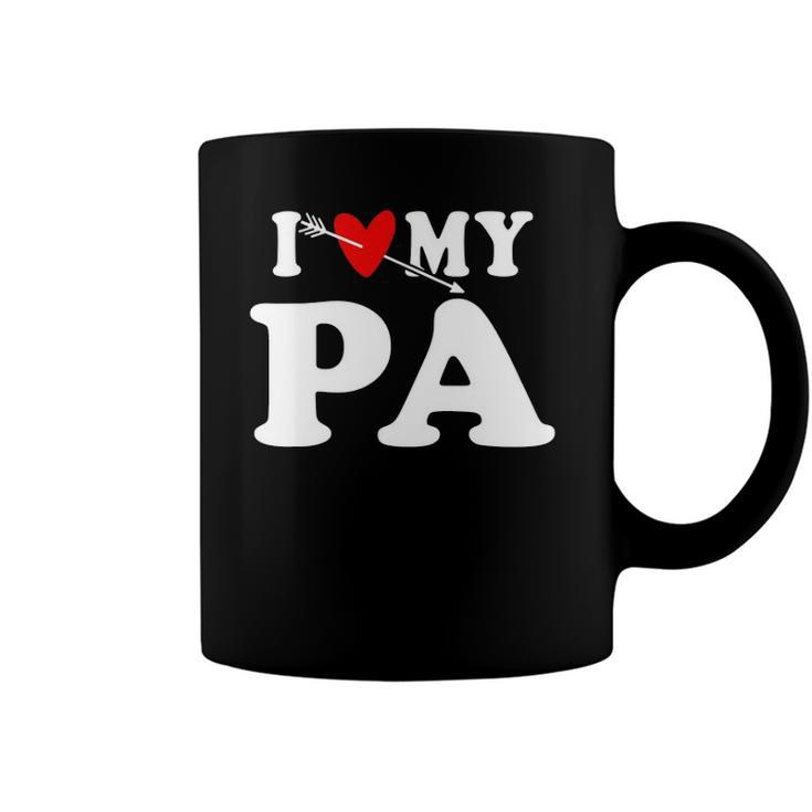 I Love My Pa With Heart Fathers Day Wear For Kid Boy Girl Coffee Mug