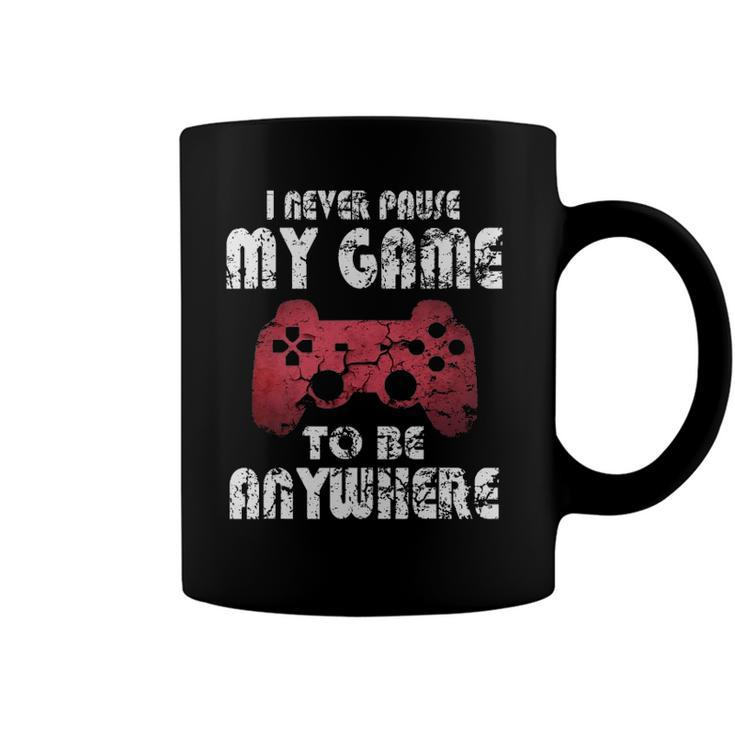 I Never Pause My Game Funny Gamer Gift Boys Girls Teens Coffee Mug