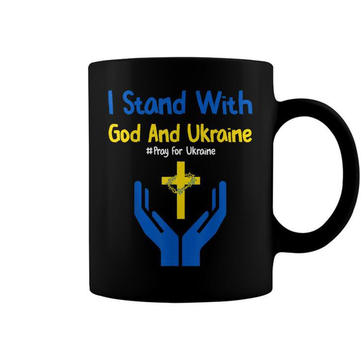 I Stand With God And Ukraine Christian Cross Faith Christ  Coffee Mug