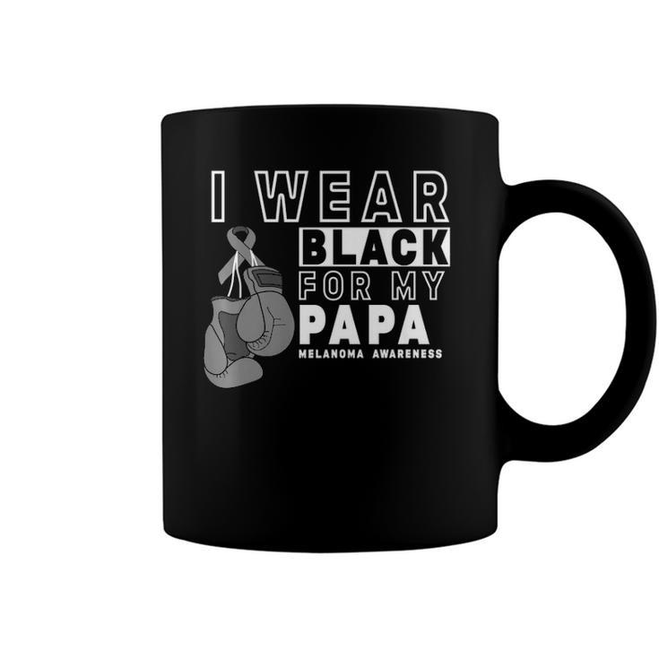 I Wear Black For My Papa Melanoma Awareness  Coffee Mug