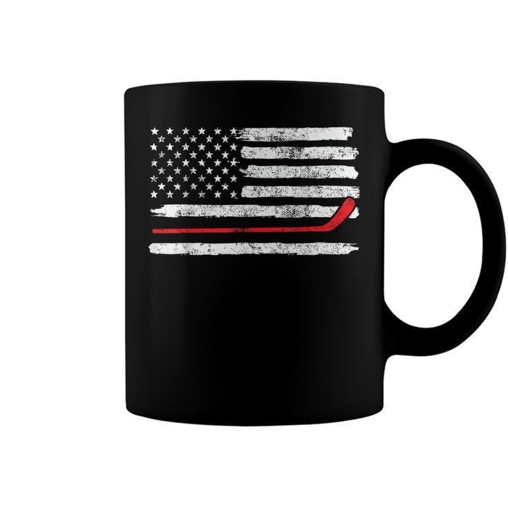 Ice Hockey Player Usa American Flag 4Th Of July Vintage  Coffee Mug