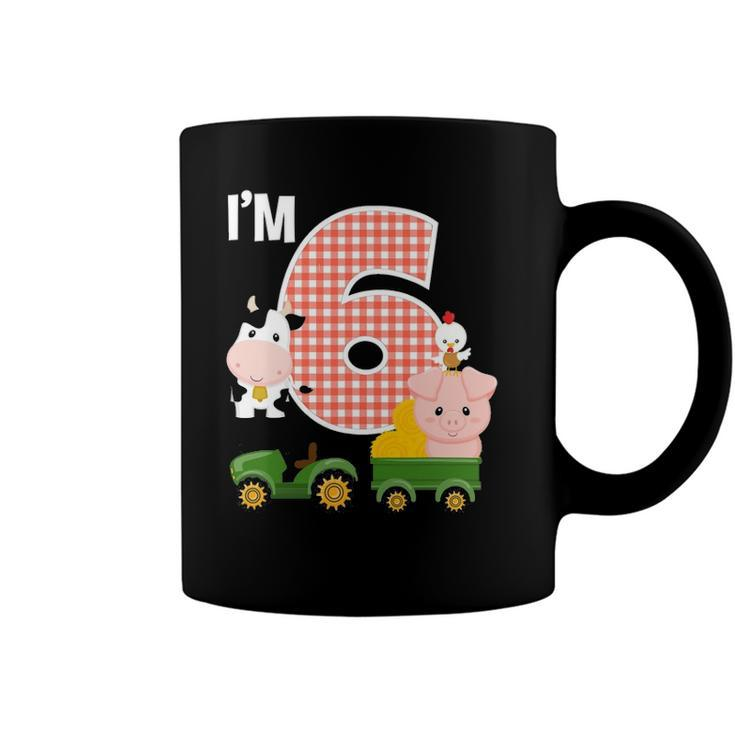 Im 6 Farm Animals Barnyard Tractor 6Th Birthday Party Coffee Mug