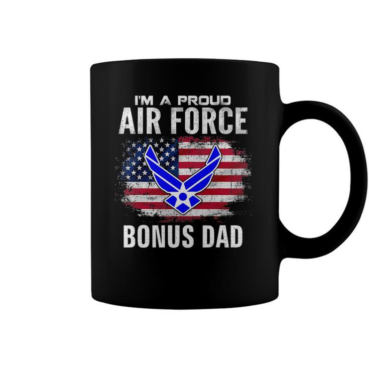 Im A Proud Air Force Bonus Dad With American Flag Veteran Coffee Mug
