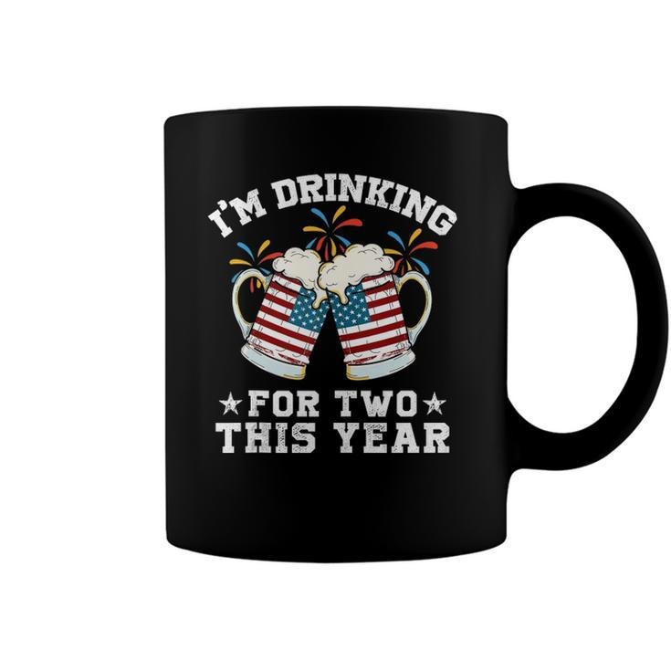 Im Drinking For Two This Year Pregnancy 4Th Of July  Coffee Mug
