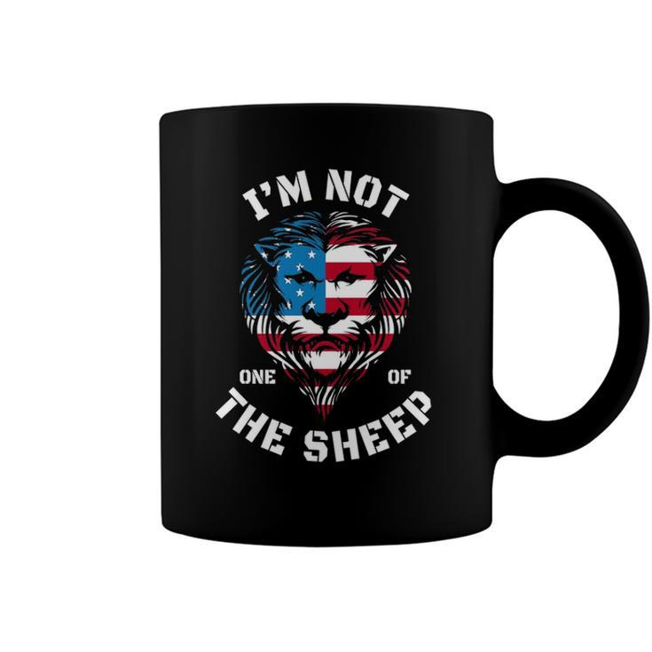 Im Not One Of The Sheep 4Th Of July Lion Tee American Flag  Coffee Mug