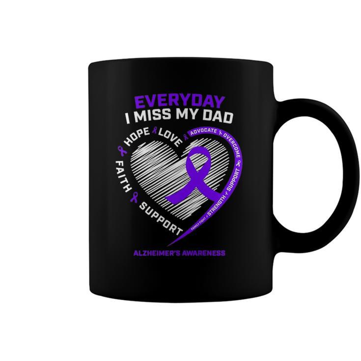 In Memory Dad Purple Alzheimers Awareness Coffee Mug