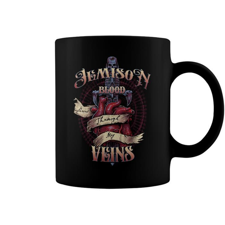 Jemison Blood Runs Through My Veins Name Coffee Mug