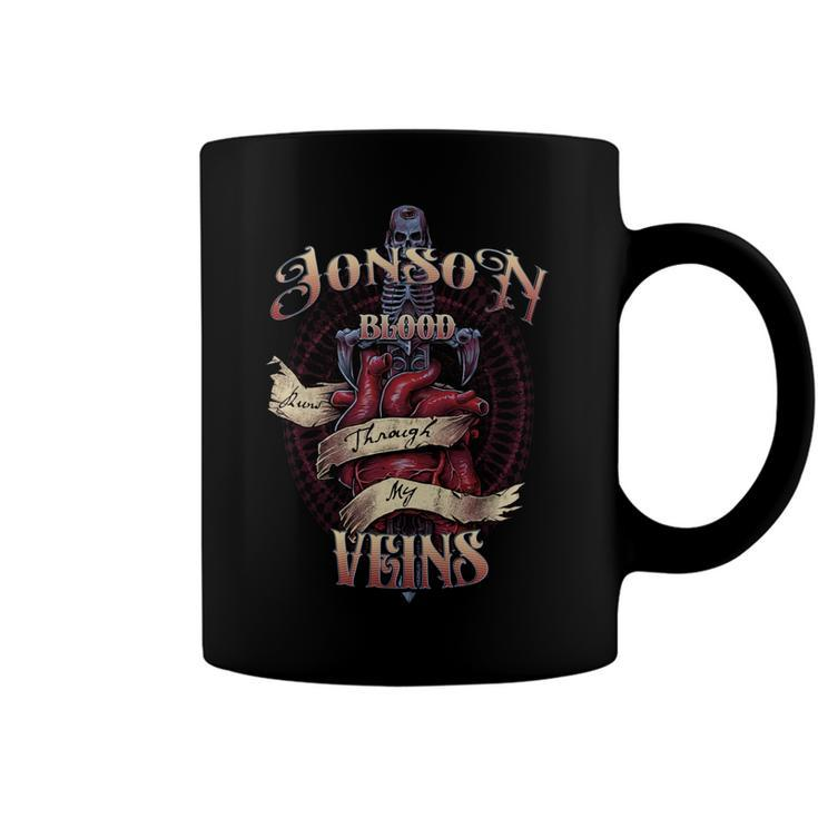 Jonson Blood Runs Through My Veins Name Coffee Mug