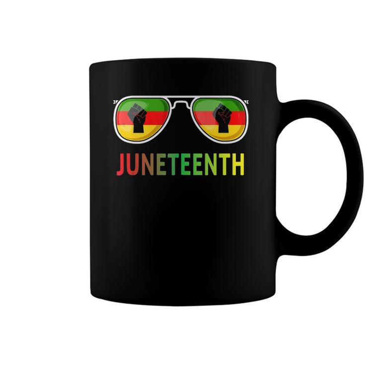Juneteenth Sunglasses Black Pride Flag Fists Men Women  Coffee Mug