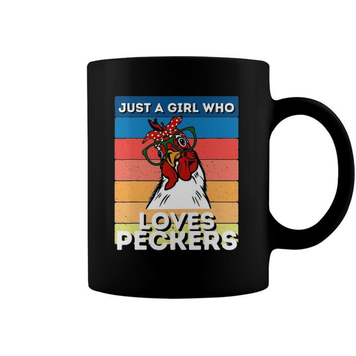 Just A Girl That Loves Peckers Funny Chicken Woman Tee Coffee Mug