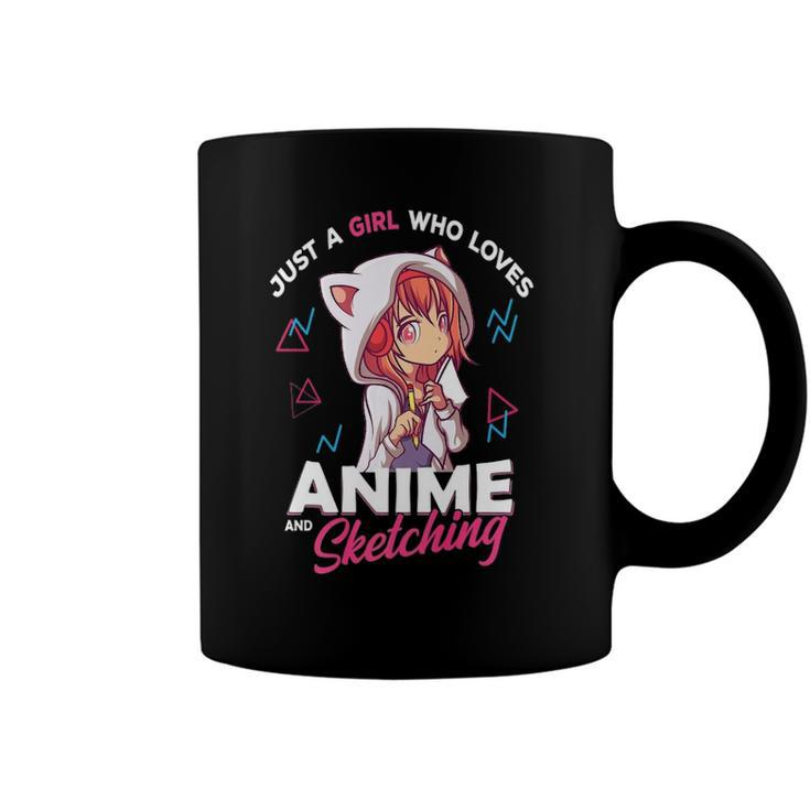 Just A Girl Who Loves Anime And Sketching Otaku Anime Merch  Coffee Mug
