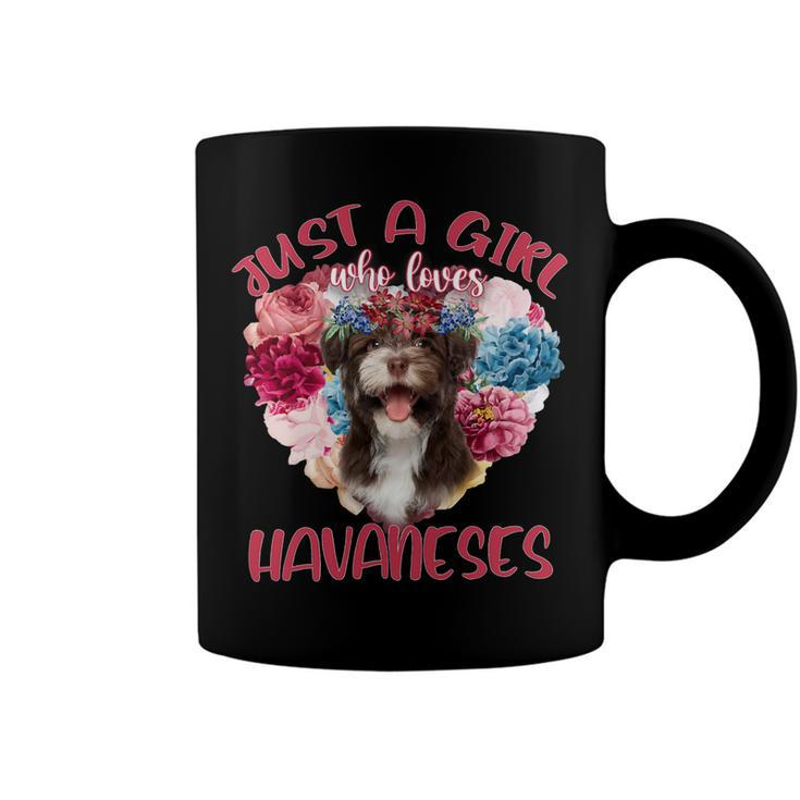 Just A Girl Who Loves Havaneses Flower Heart Coffee Mug