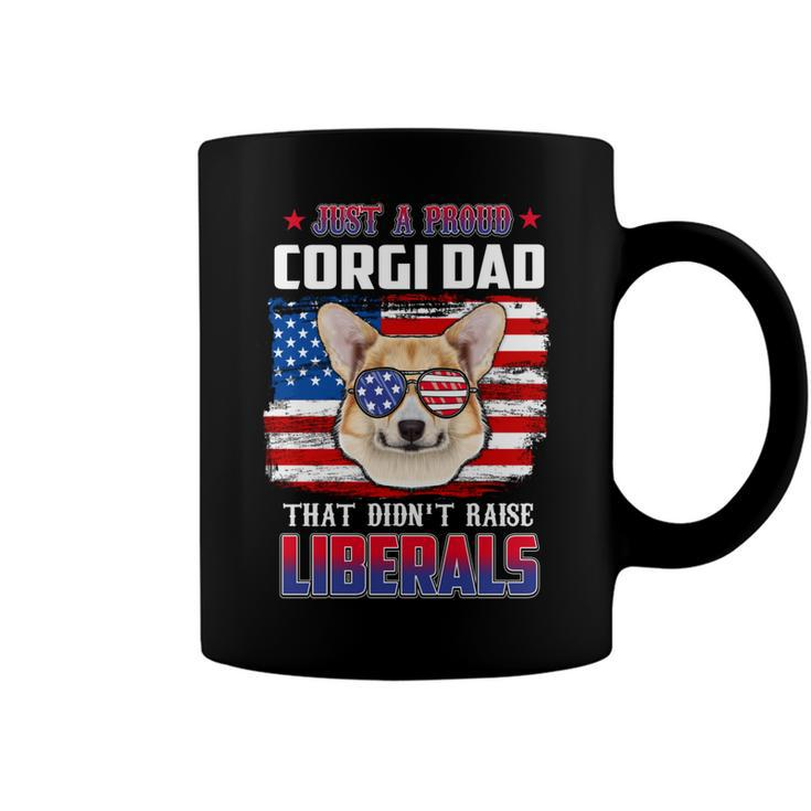Just A Proud Corgi Dad Merica Dog Patriotic 4Th Of July   Coffee Mug