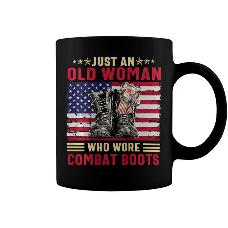 Just An Old Woman Who Wore Combat Boots T-Shirt Coffee Mug