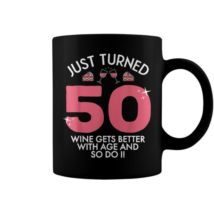 Just Turned 50 Wine Better With Age 50Th Birthday Gag Gift  Coffee Mug