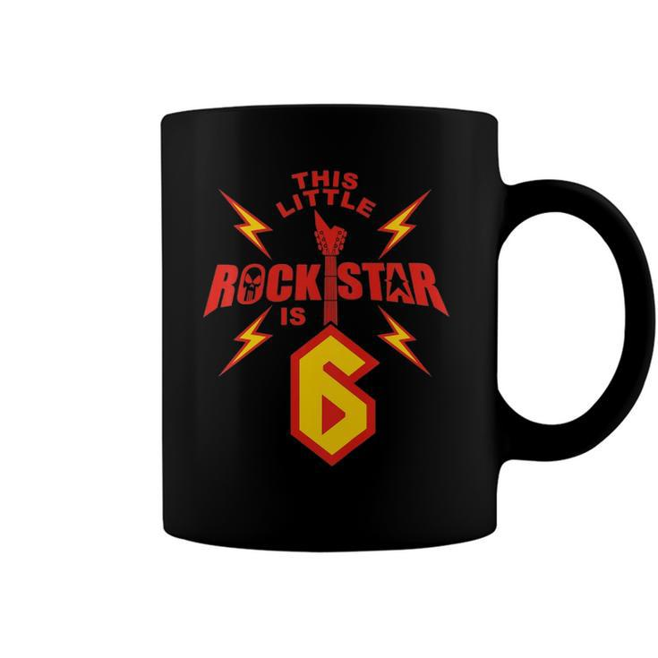 Kids 6Th Birthday Boys Rockstar Rock Music 6 Years Old Coffee Mug