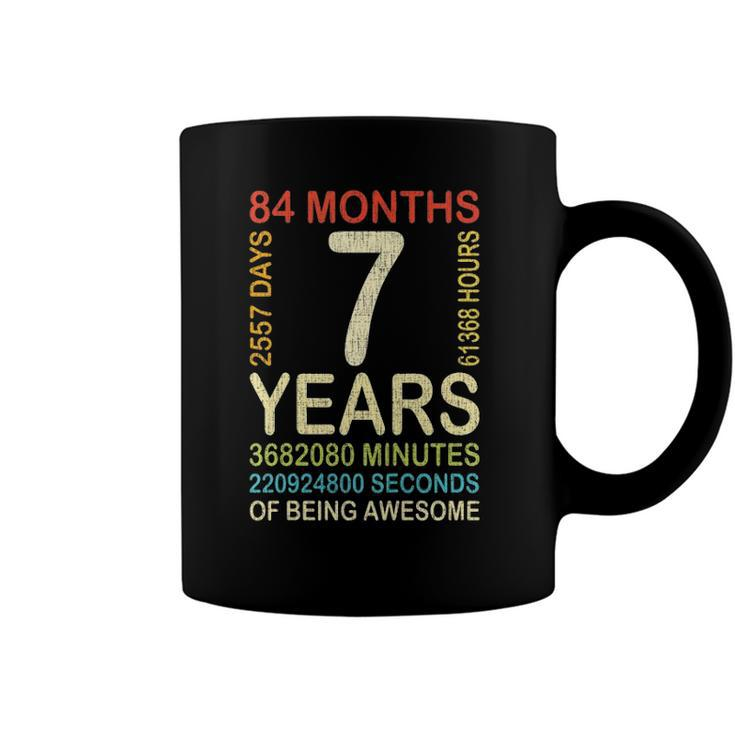 Kids 7Th Birthday 7 Years Old Vintage Retro 84 Months Boygirl Kid Coffee Mug