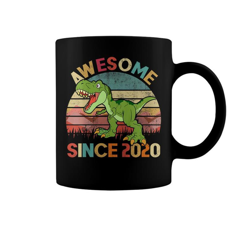 Kids Dinosaur 2Nd Birthday 2 Year Old Awesome Since 2020  Coffee Mug