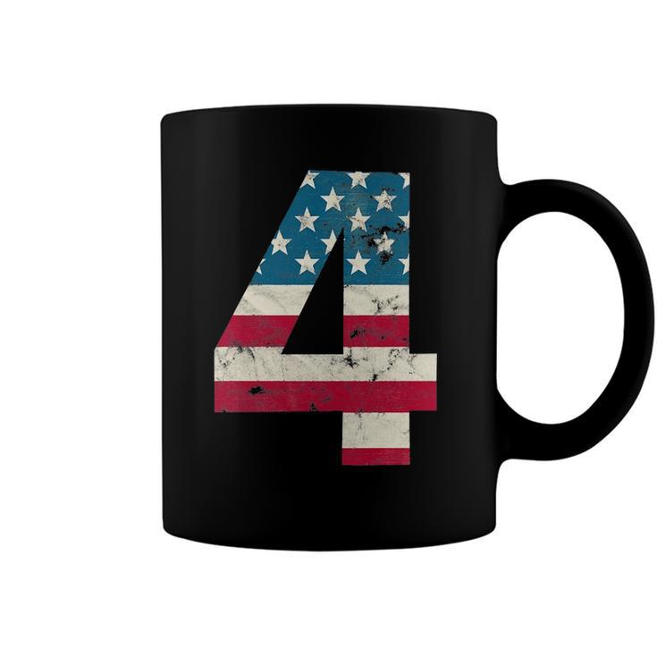 Kids Kids 4Th Birthday American Flag 4Th Of July Coffee Mug