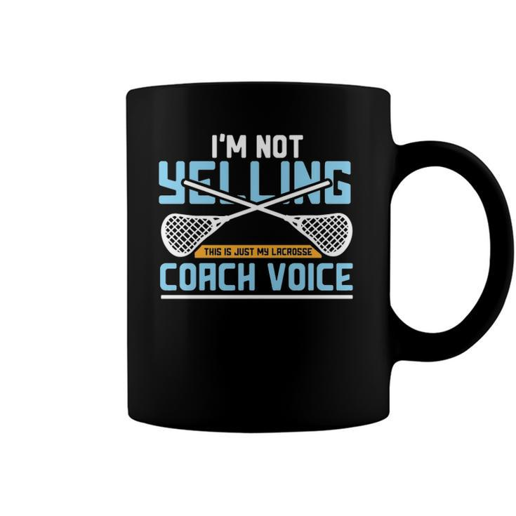 Lacrosse Coach Gift Lax Sticks Funny Coach Voice  Coffee Mug