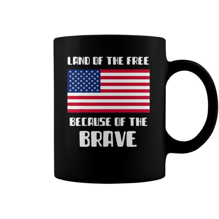 Land Of The Free Because Of The Brave Memorial Day Sale Flag Coffee Mug