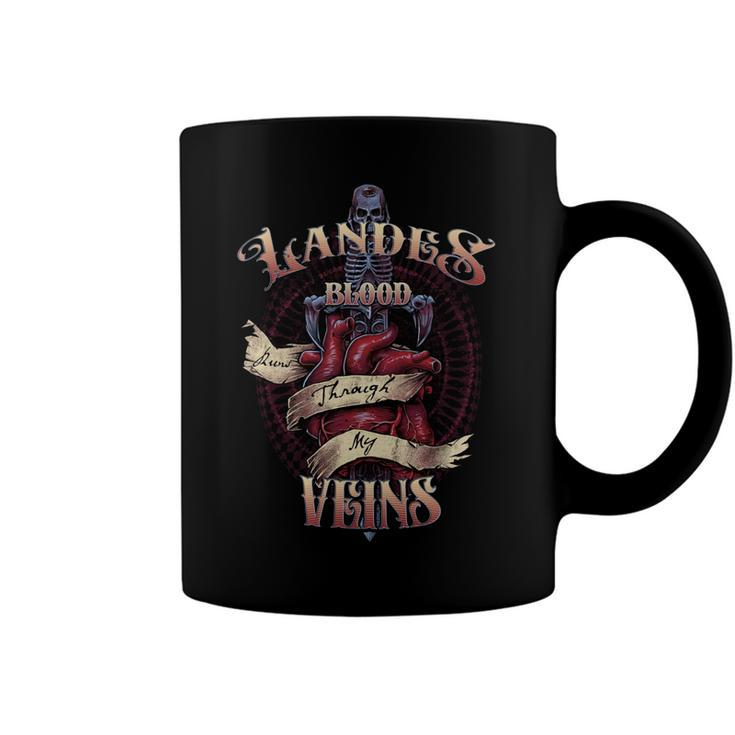 Landes Blood Runs Through My Veins Name Coffee Mug
