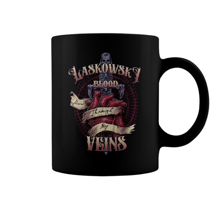 Laskowski Blood Runs Through My Veins Name Coffee Mug
