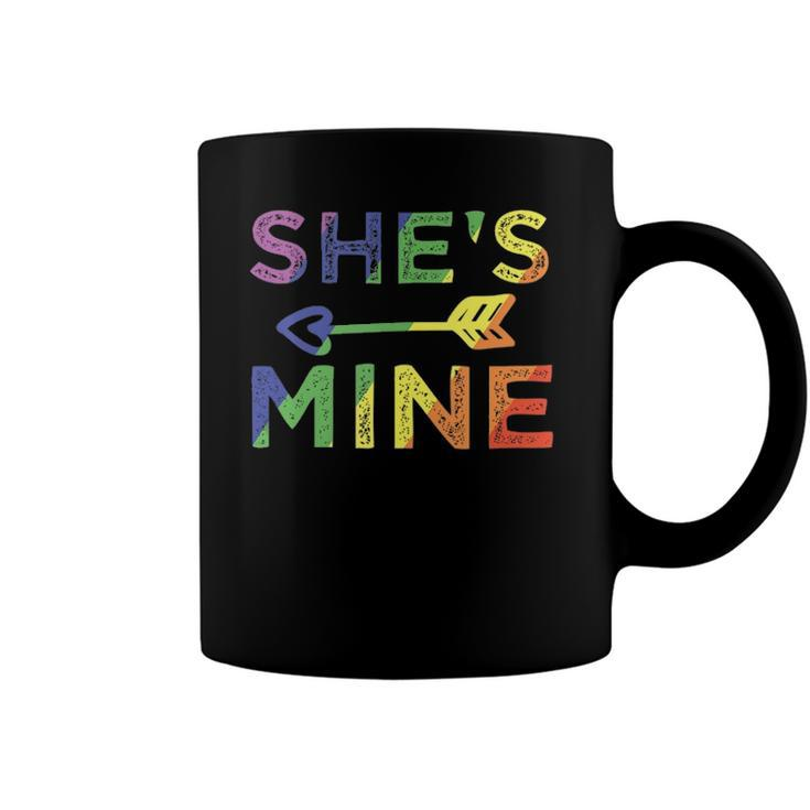 Lesbian Couple Shes Mine Im Hers Matching Lgbt Pride  Coffee Mug