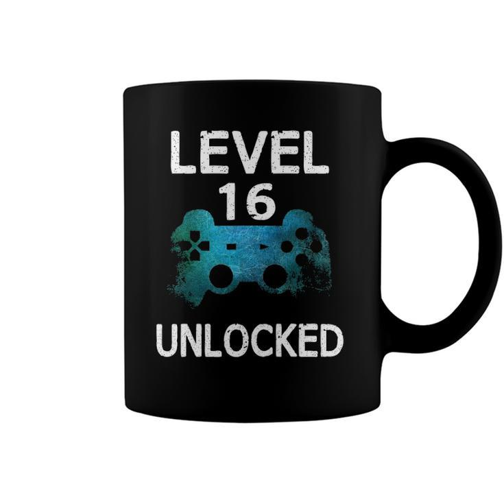 Level 16 Unlocked Boys 16Th Birthday 16 Years Old Gamer Coffee Mug