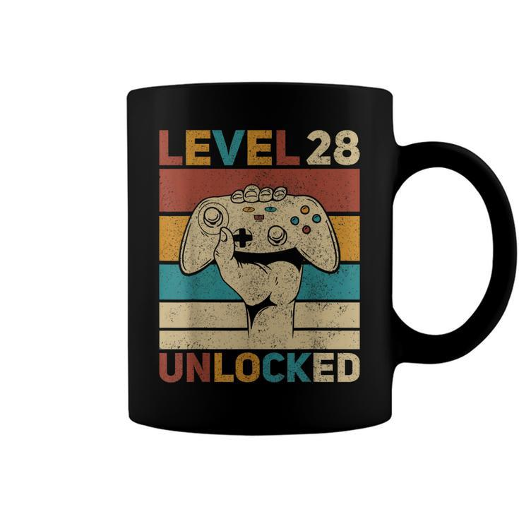 Level 28 Unlocked 28Th Birthday 28 Years Old Gamer Women Men  Coffee Mug