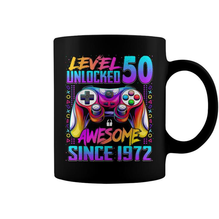 Level 50 Unlocked Awesome Since 1972 50Th Birthday Gaming  Coffee Mug