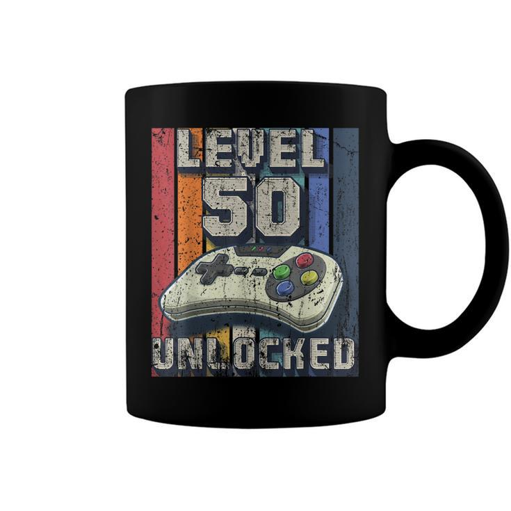 Level 50 Unlocked Video Game 50Th Birthday Gamer Boys  Coffee Mug