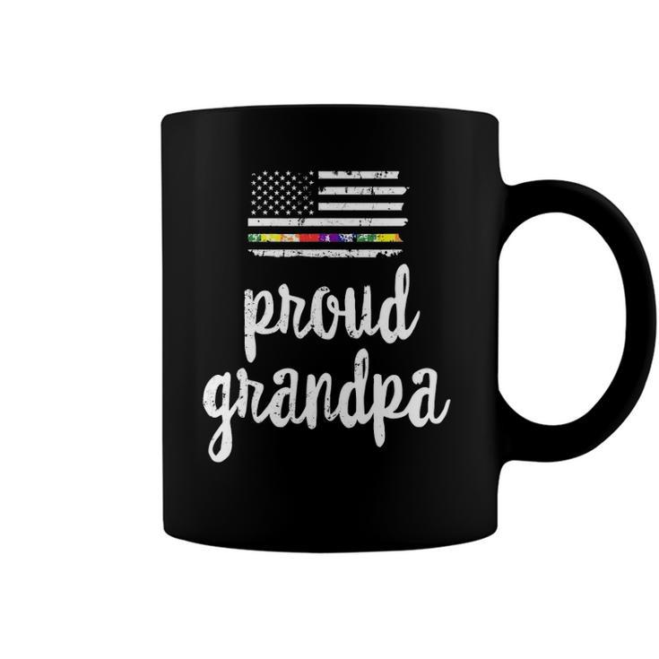 Lgbt Pride American Flag Proud Grandpa 4Th Of July Coffee Mug
