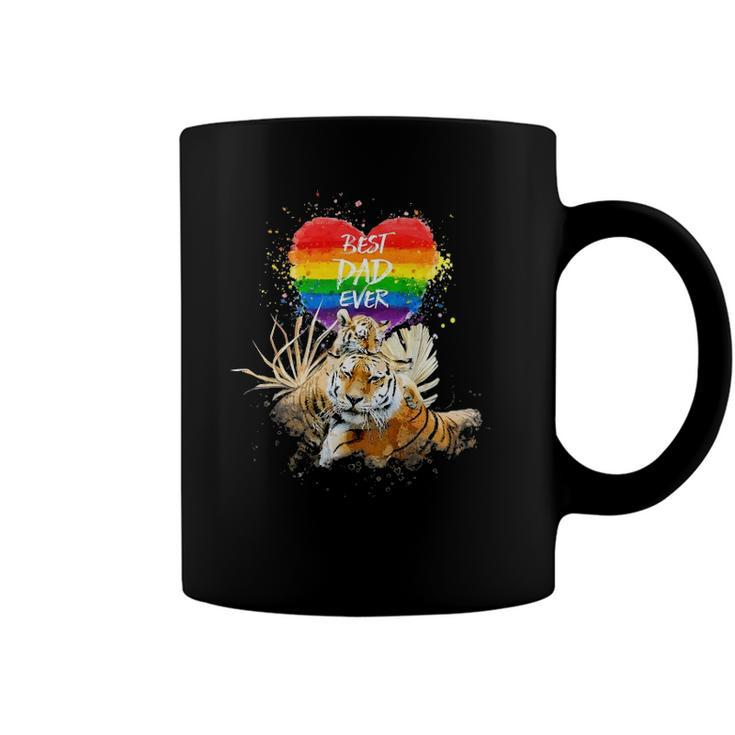 Lgbt Pride Daddy Tiger Rainbow Best Dad Ever Fathers Day Coffee Mug