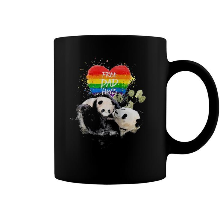 Lgbt Pride Papa Panda Bear Free Dad Hugs Fathers Day Love Raglan Baseball Tee Coffee Mug