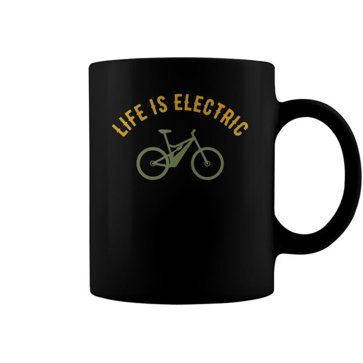 Life Is Electric E-Bike Cycling Lovers Gift Coffee Mug