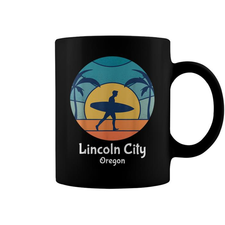 Lincoln City Oregon Surfing Surfer Vintage Sunset Surf Beach  Coffee Mug