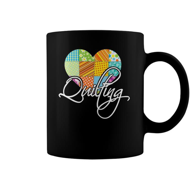 Love Quilting Heart Quilting Coffee Mug