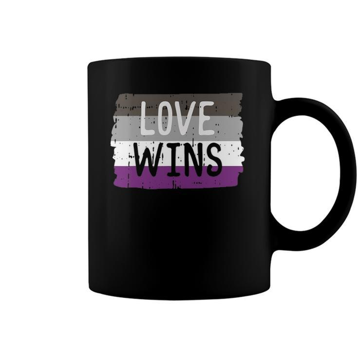 Love Wins Funny Lgbt Asexual Gay Pride Flag Colors Gift Coffee Mug