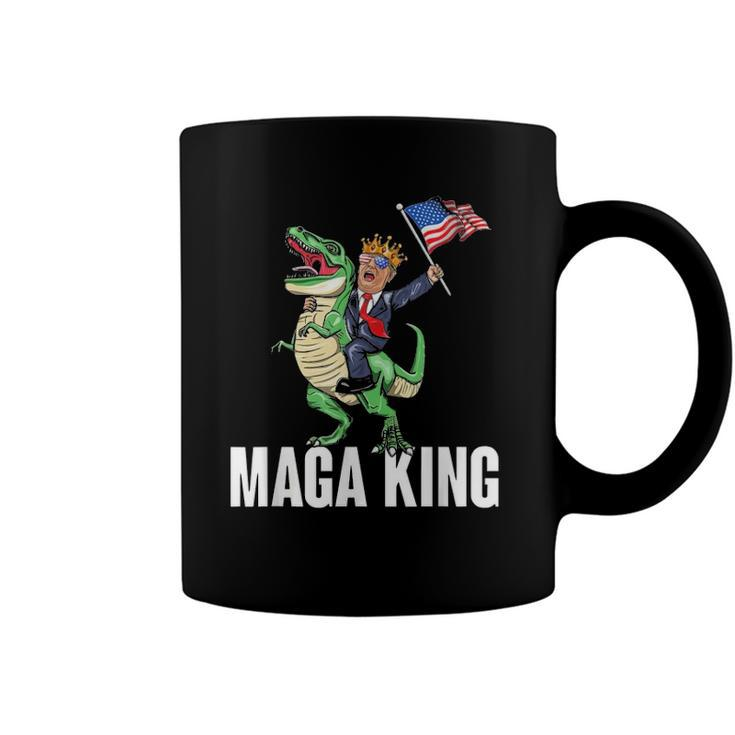 Maga King Trump Riding Dinosaur Coffee Mug