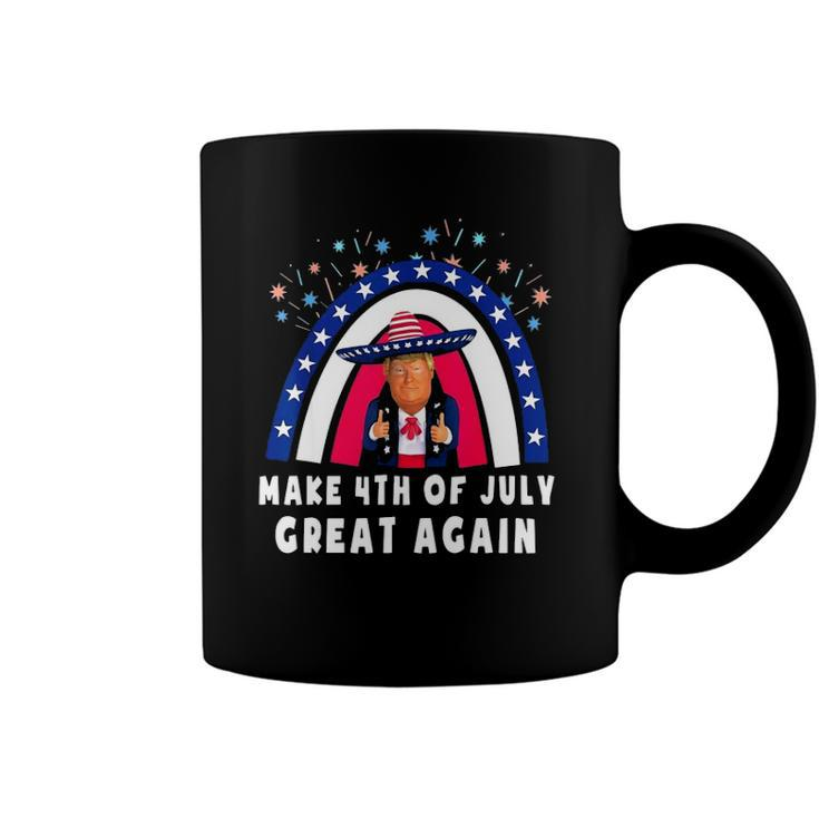 Make 4Th Of July Great Again Trump Rainbow Usa Flag Coffee Mug